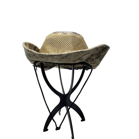 Digital Camo Mesh Sun Hat Chin Cord Cabin Core Adventure Granola Outdoors Gorp - Picture 2 of 10